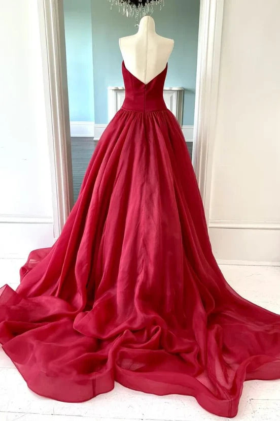 Sweetheart Strapless A-Line Two Tone Prom Dress