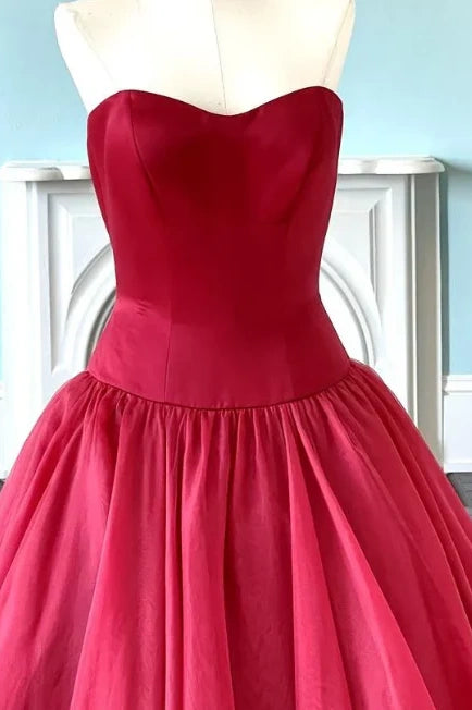 Sweetheart Strapless A-Line Two Tone Prom Dress