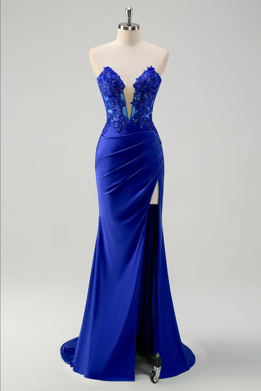 Sweetheart Strapless Mermaid Empire Appliques Party Prom Dress