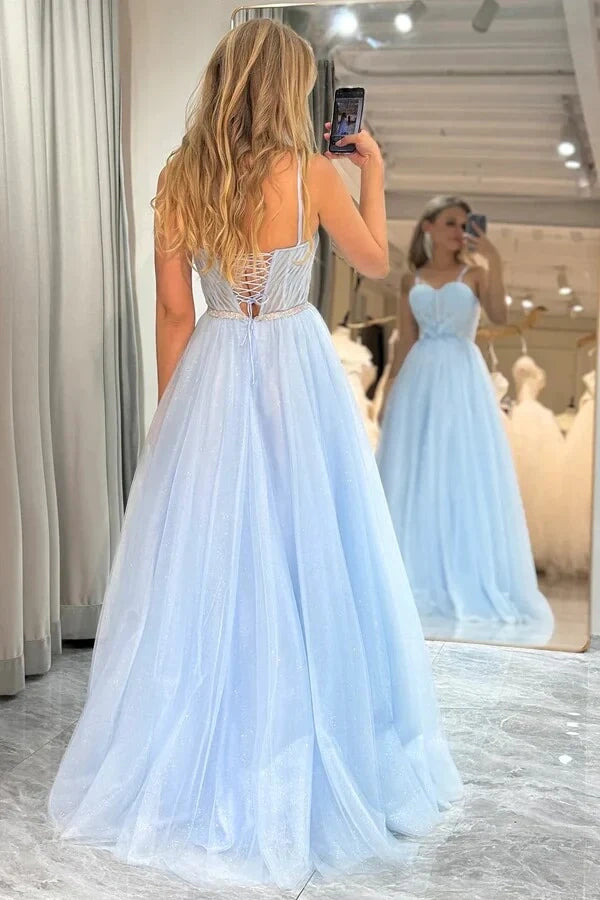 Tulle A-Line Empire Floral Appliques Sweetheart Party Prom Dress