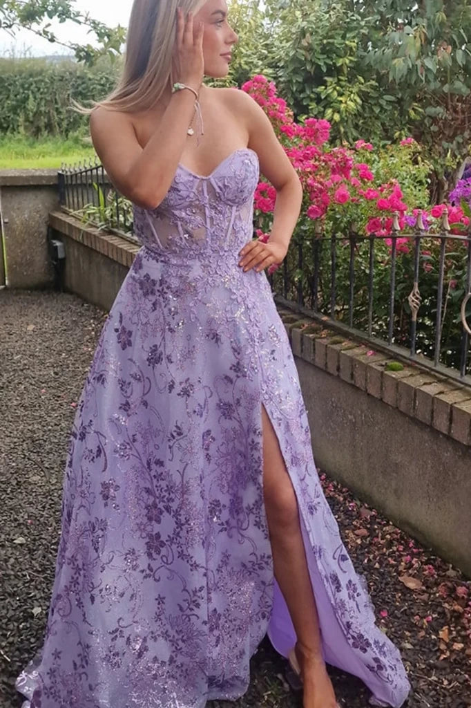Tulle A-Line Empire Sweetheart Strapless Appliques Party Prom Dress