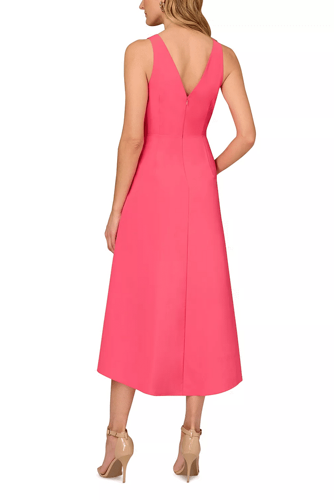 V-Neck Sleeveless Empire Floral Ruffled Mother Of Brides Dress
