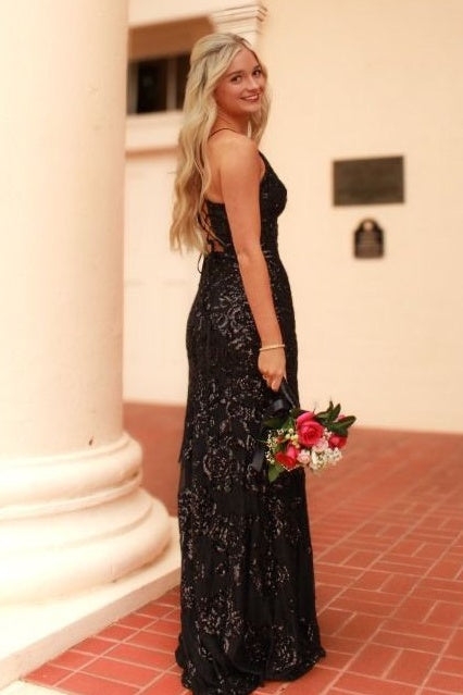 V-Neck Sleeveless Empire Lace Party Prom Dress With Slit