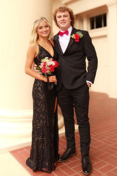 V-Neck Sleeveless Empire Lace Party Prom Dress With Slit