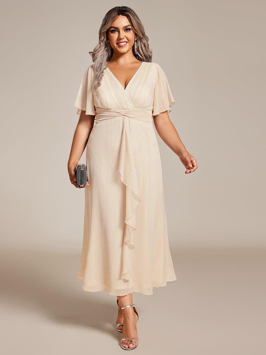 Guest Dresses Plus Size Dresses Size 28 Glitter A-Line Empire V-Neck Ruffle Plus Size Guest Dresses Plus Size Dresses Size 28 Glitter A-Line Empire V-Neck Ruffle Plus Size