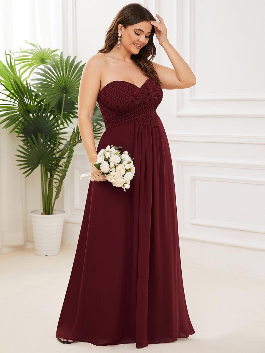 Ruffled One Shoulder Sleeveless A-Line Long Bridesmaid Dress