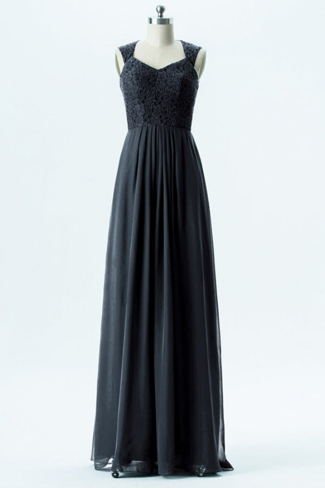 Gery V-Neck Applique A-Line Chiffon Bridesmaid Dress