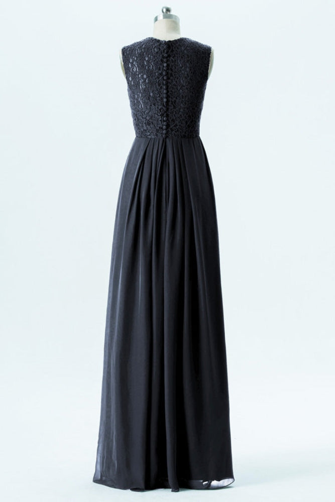 Gery V-Neck Applique A-Line Chiffon Bridesmaid Dress