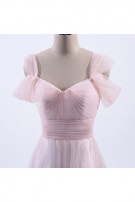 Pink Off the Shoulder A-Line Bridesmaid Dress