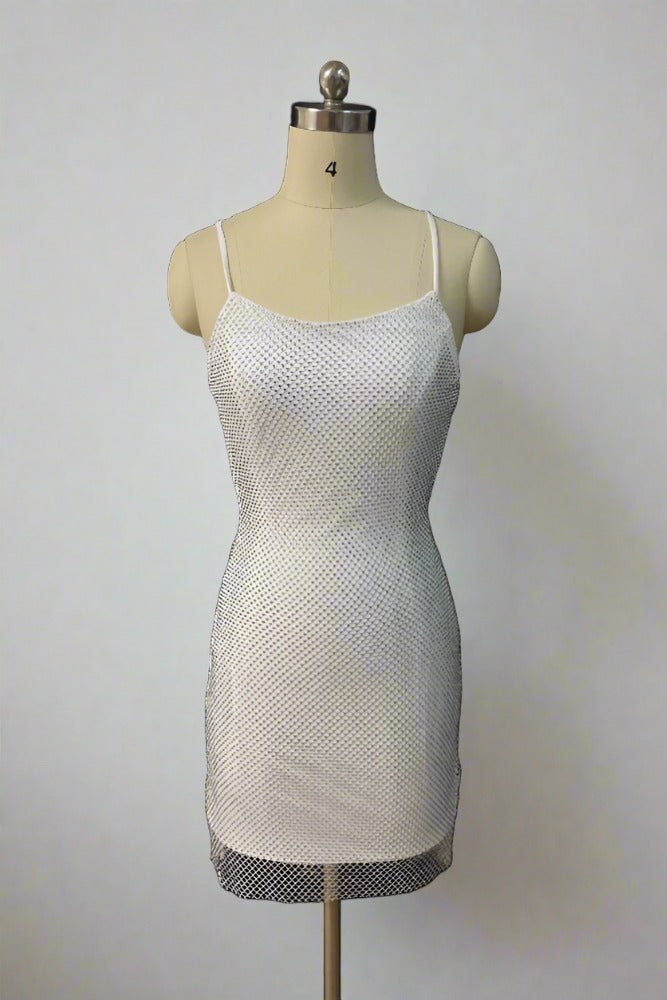 Spaghetti Straps Fishnet Bodycon Homecoming Dress