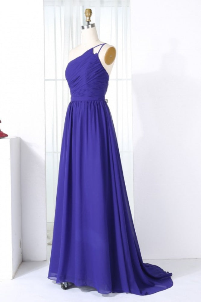 Purple One Shoulder Long Bridesmaid Dress Movousdress Purple One Shoulder Long Bridesmaid Dress Movousdress