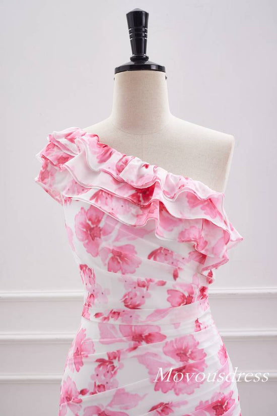 Pink V-Neck Tiered A-Line Homecoming Dress with Bow Tie