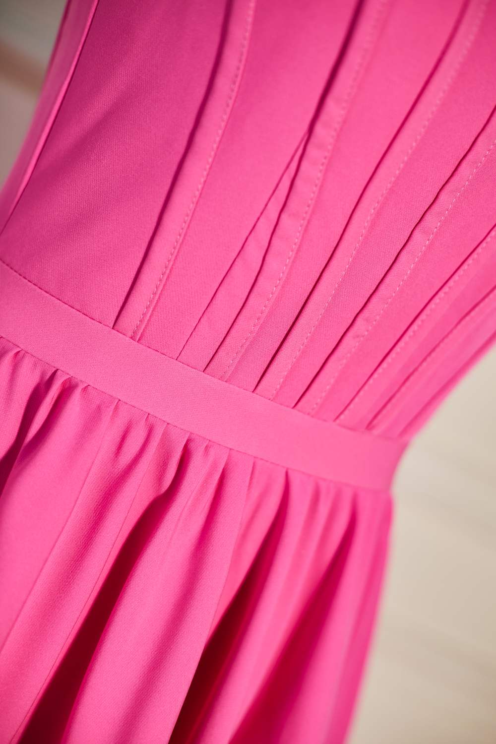 A-line Hot Pink Ruffled Criss Cross Back Homecoming Dress