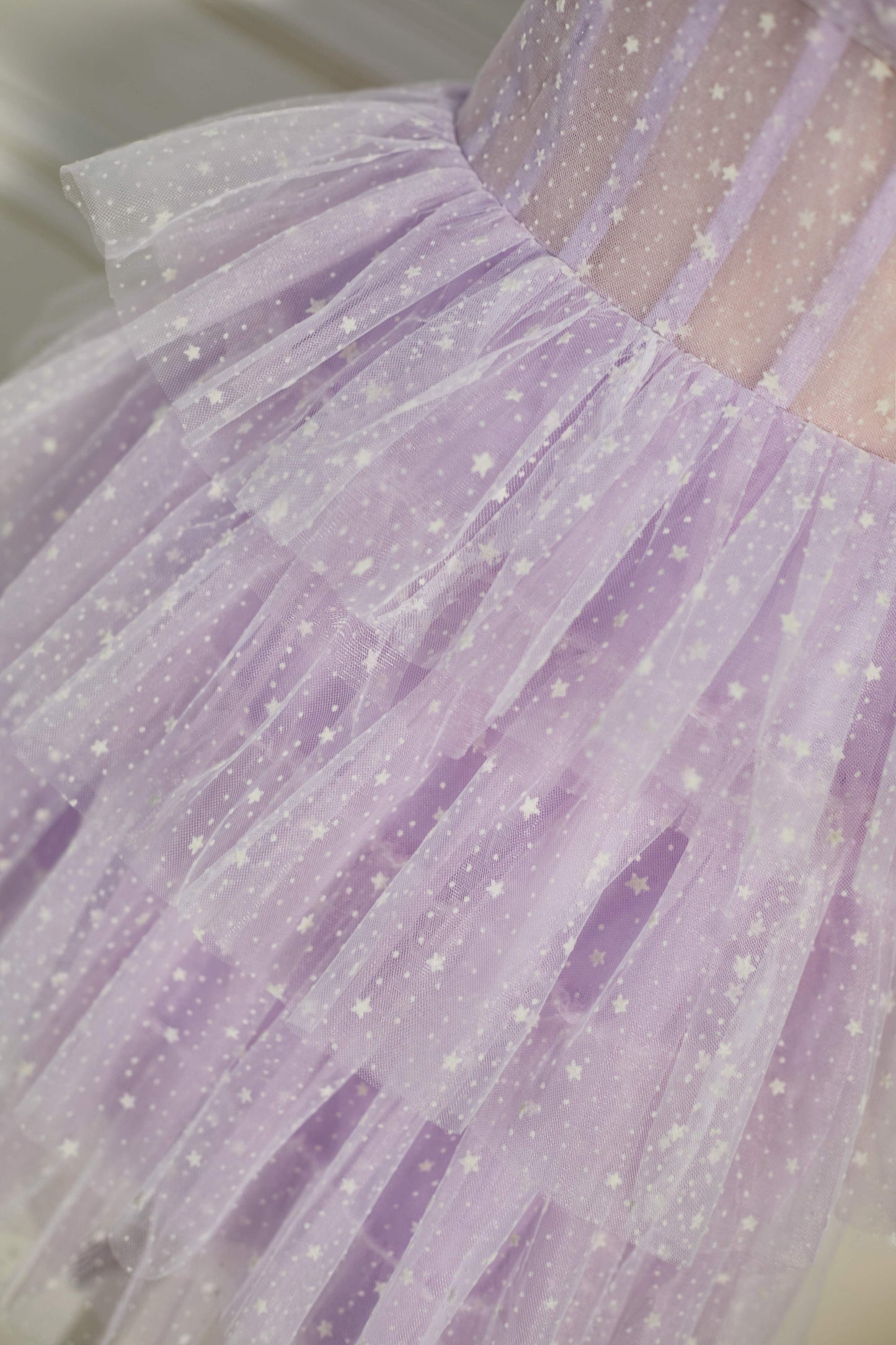 Strapless Lavender  Multi-Layers Tulle Homecoming Dress