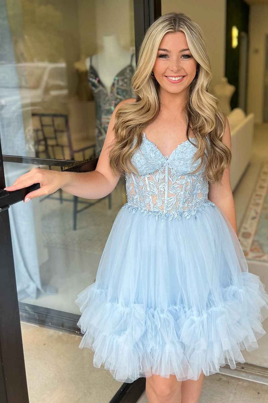 layered tulle homecoming dress Sparkly Dots High-Low Layered Tulle Prom Dresses Homecoming Dress ARD2709