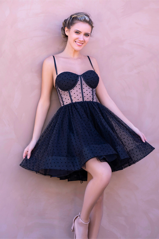 A-Line Sweetheart Sheer Empire Short Party Homecoming Dress