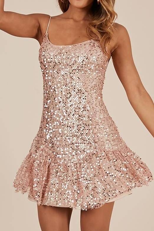 Bateau Backless Sequins A-Line Short Homecoming Party Dress