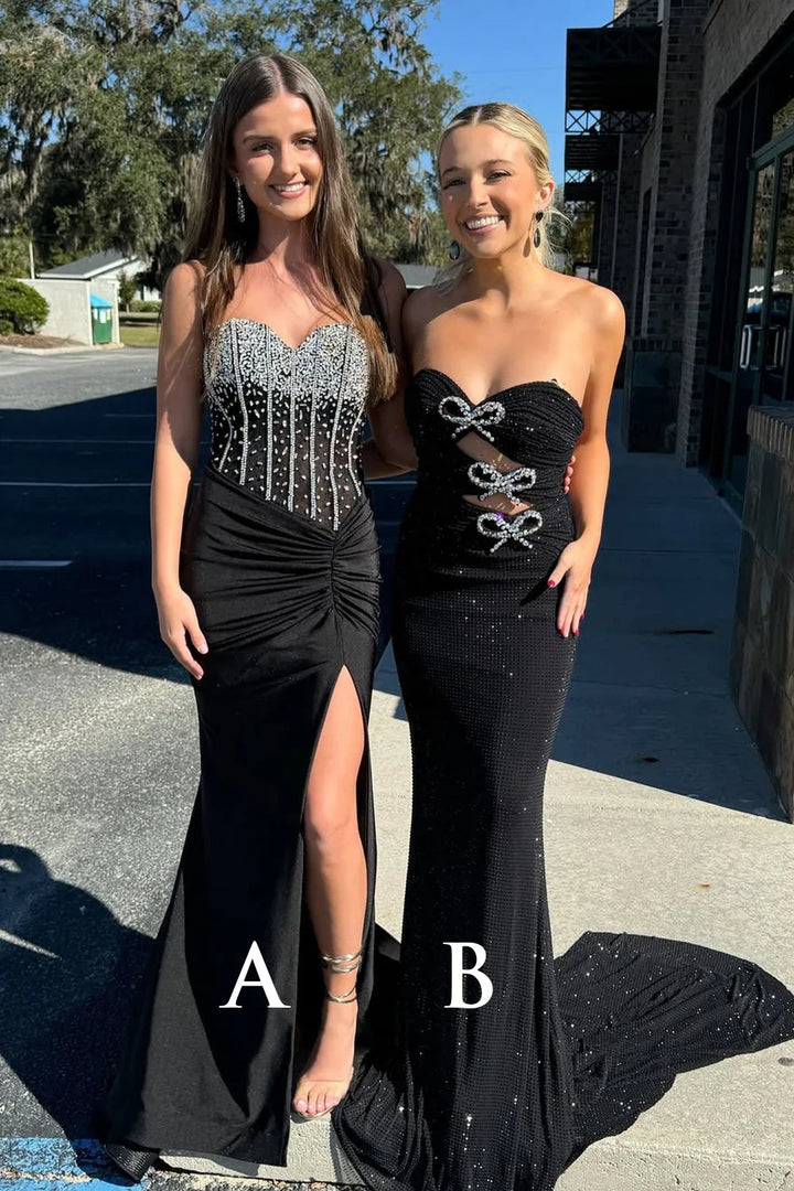 Black Sweetheart Sleeveles Mermaid Party Prom Dress