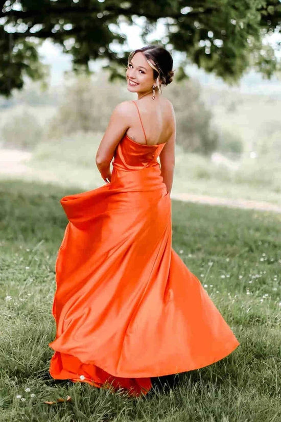 Casual Satin A-Line Sleeveless Long Party Prom Dress
