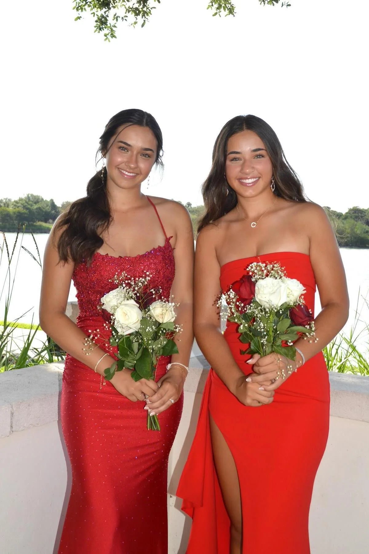 Casual Satin Fitted Empire Strapless Party Prom Dress With Slit