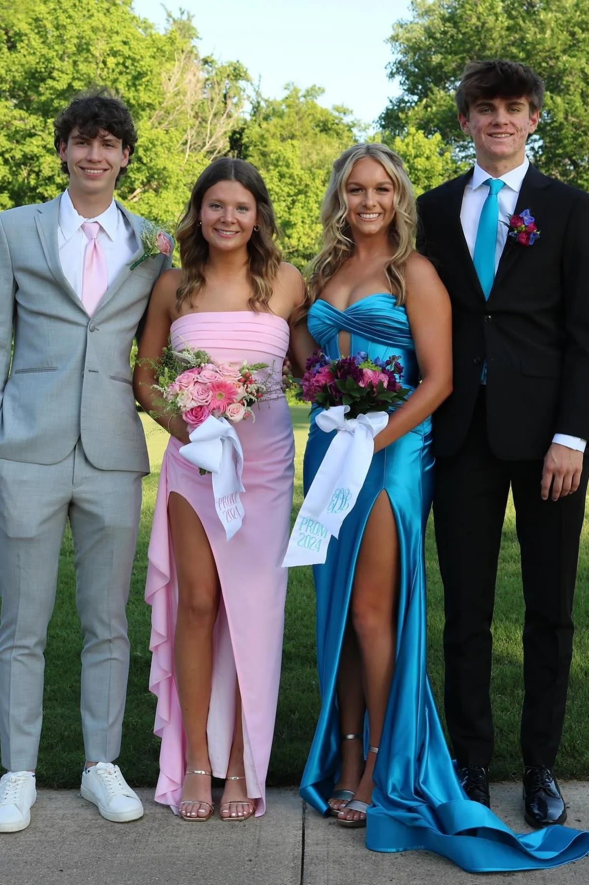 Casual Satin Fitted Empire Strapless Party Prom Dress With Slit –  Movousdress