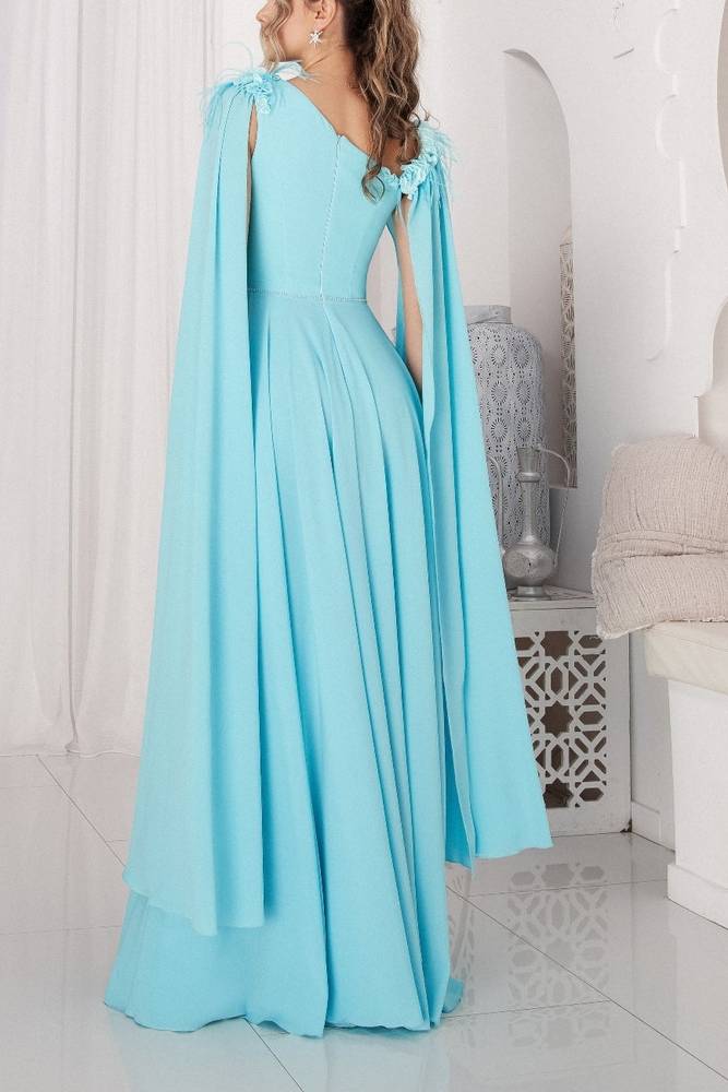 Chic Chiffon A-Line Scoop With Side Slit Mother Of Brides Dress