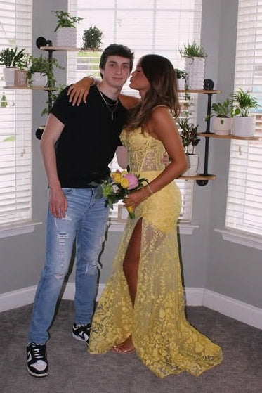 Chic Lace Mermaid Sweetheart Sleeveless Prom Party Dress