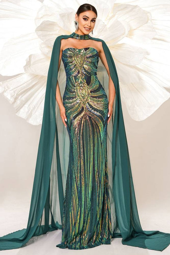 Chic Strapless Mermaid Party Evening Dress With Bolero