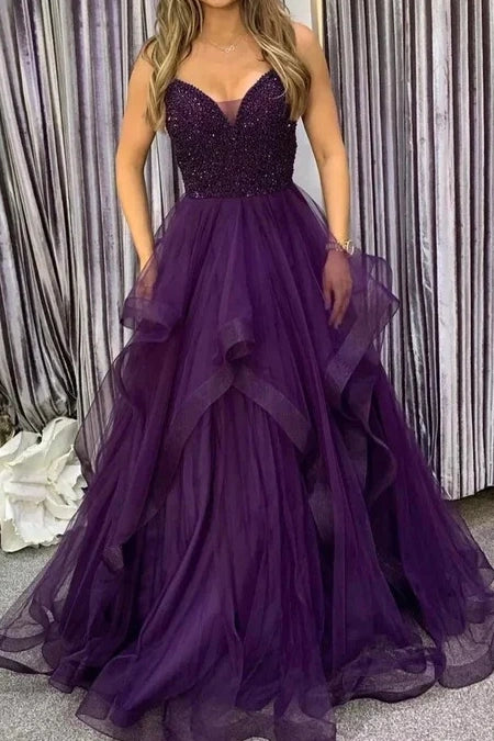 Chic Sweetheart Spaghetti Straps Two Tone Prom Gown