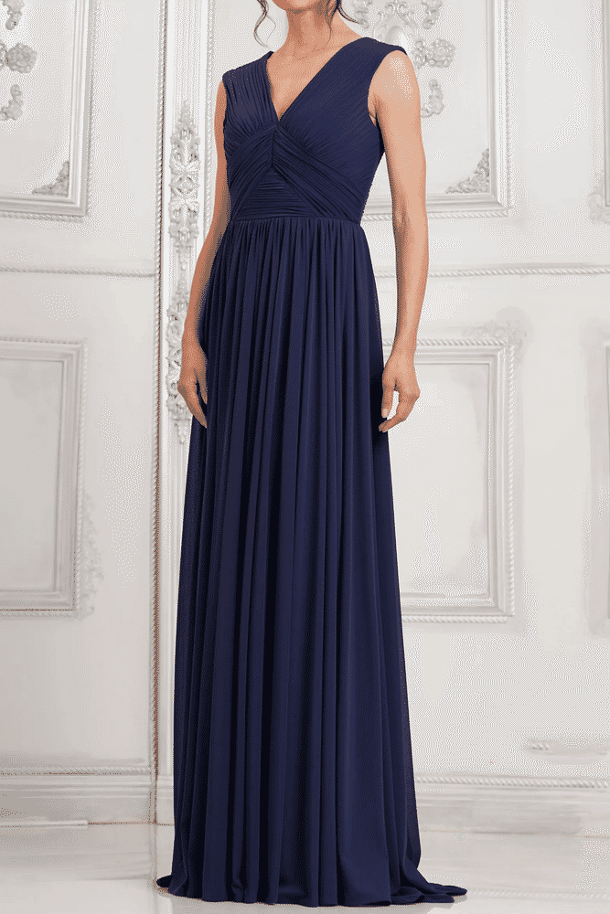 Chiffon A-Line V-Neck Sleeveless Mother Of Brides Dress