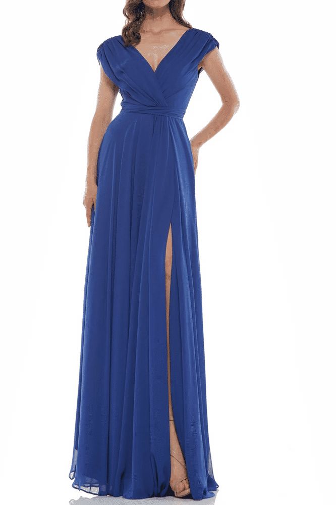 A-Line V-Neck Sleeveless Floor-Length Mother Of Brides Dress