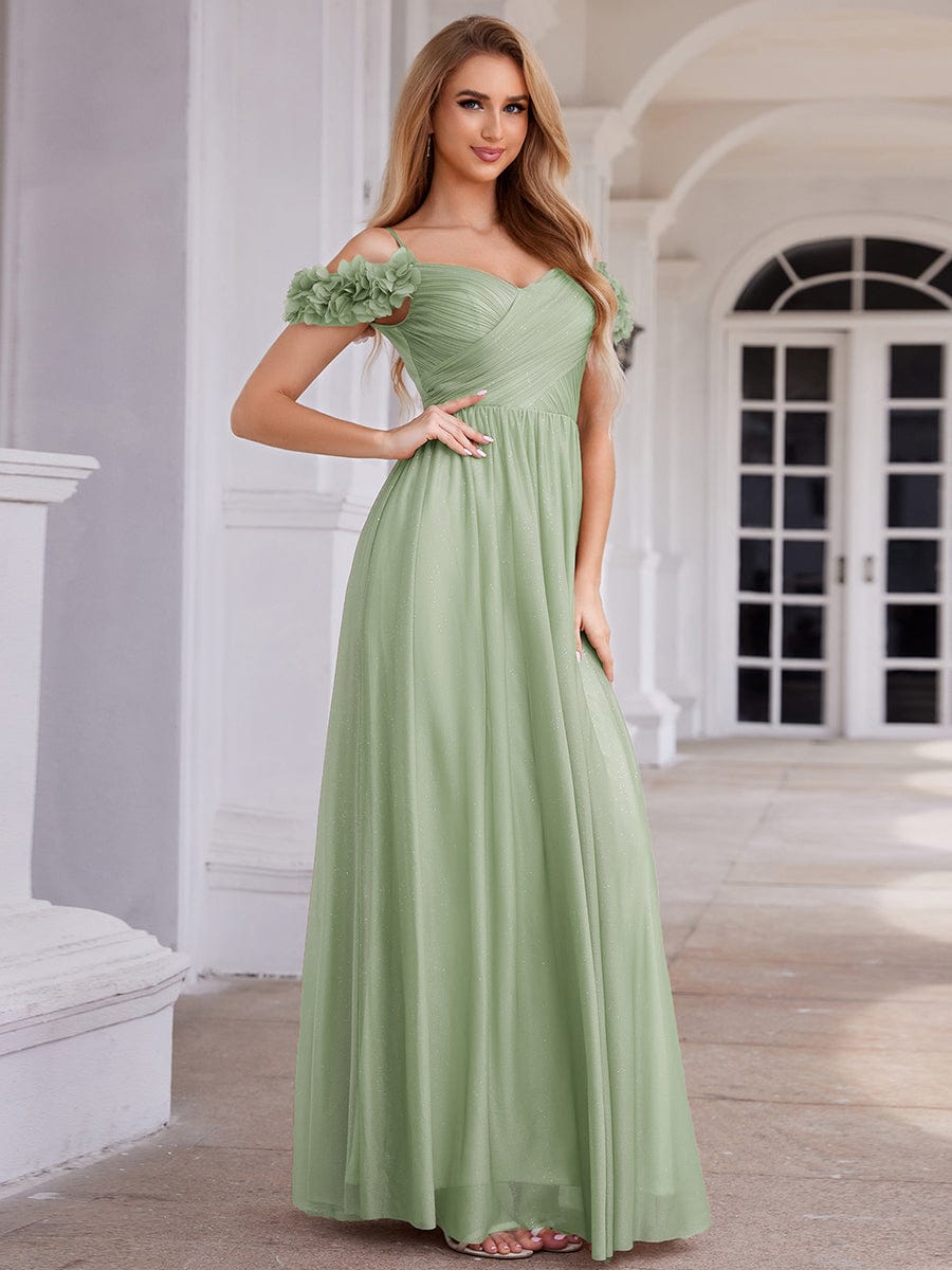 sweetheart off the shoulder bridesmaid dress Sweetheart Off-Shoulder A-Line Empire Floor-Length Evening Dress –  Movousdress