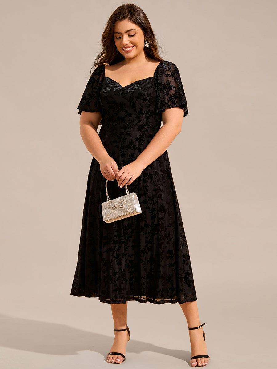 Plus Size A-Line Sweetheart Appliques Wedding Guest Dress