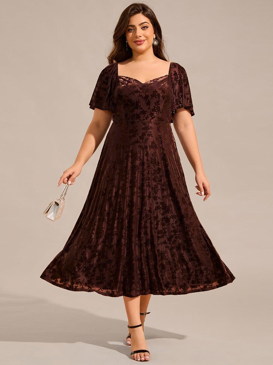 Plus Size A-Line Sweetheart Appliques Wedding Guest Dress