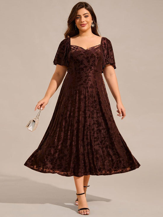 Plus Size A-Line Sweetheart Appliques Wedding Guest Dress