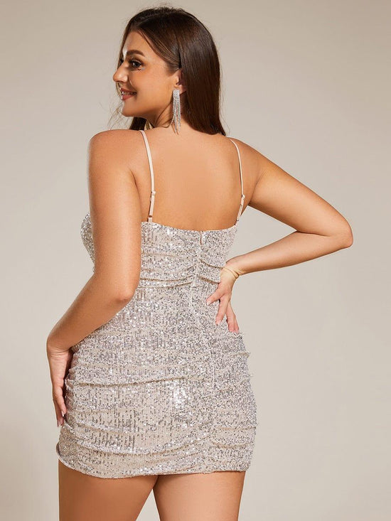 Spaghetti Straps Bodycon Sequins Mini Homecoming Dress