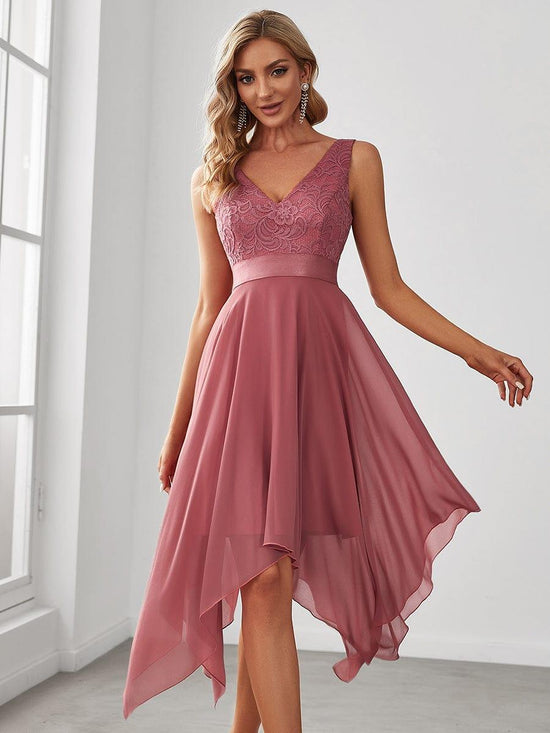 Chic Two Tone V-Neck Sleeveless Empire Prom Dress For Women