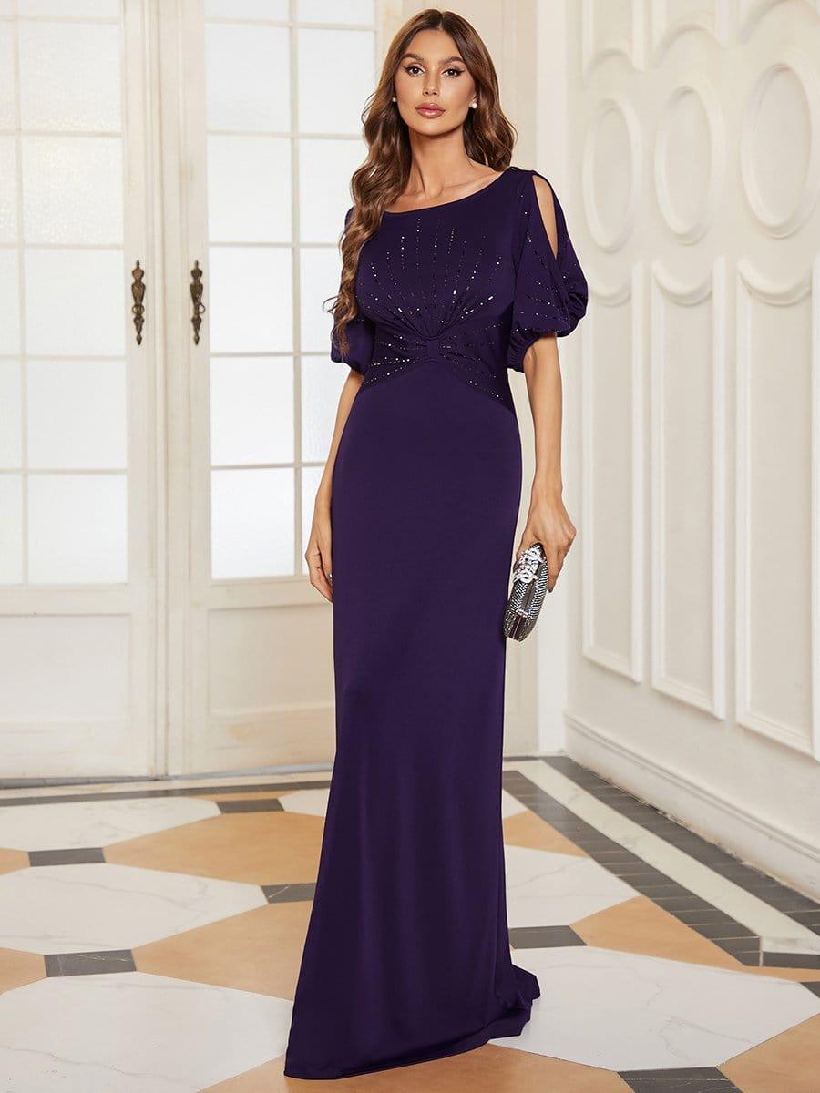 Elegant Scoop Short Sleeves Mermaid Wedding Guest Dress