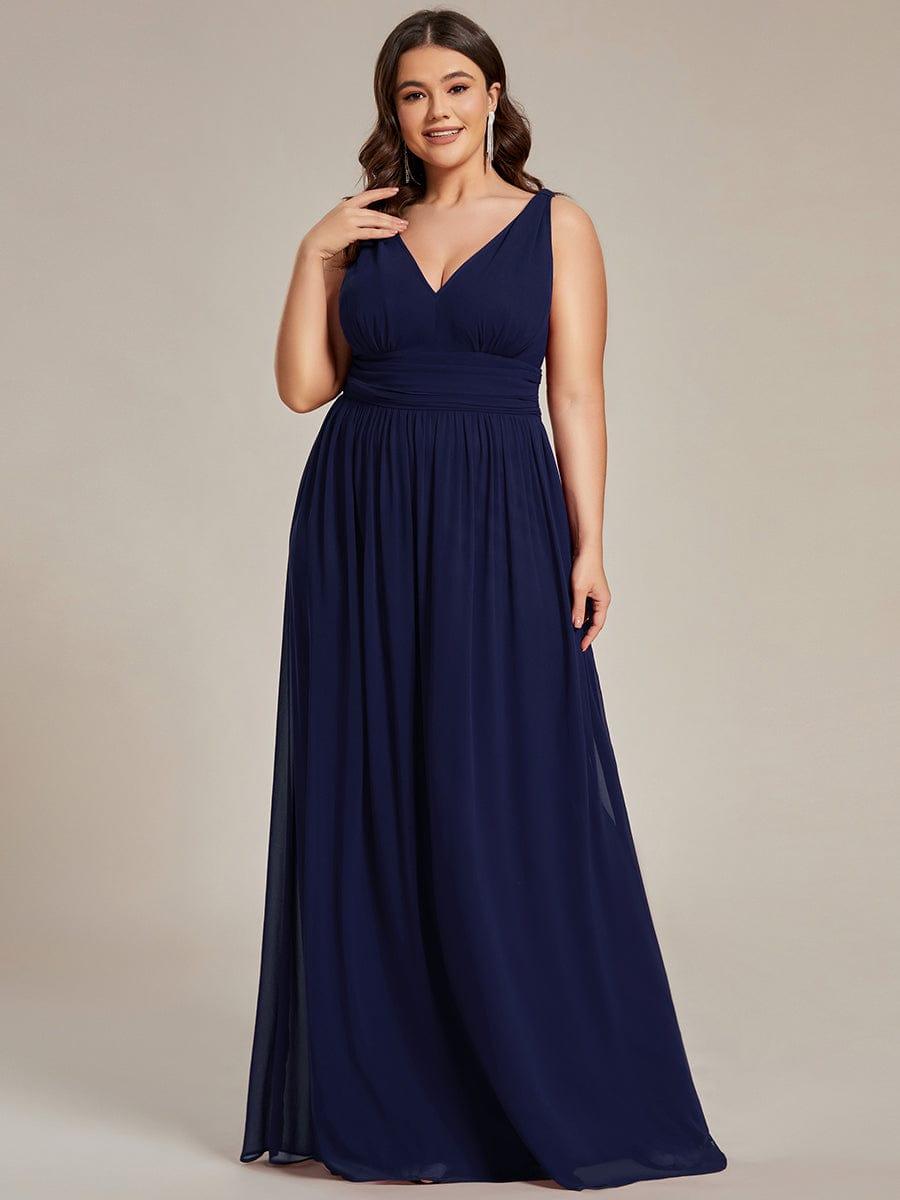 Chiffon A-Line V-Neck Sleeveless Empire Floor-Length Bridesmaid Dress