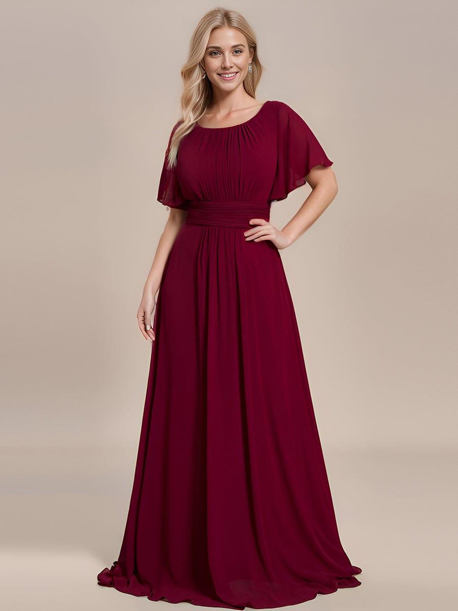 Elegant A-Line Empire Scoop Short Sleeves Bridesmaid Dress