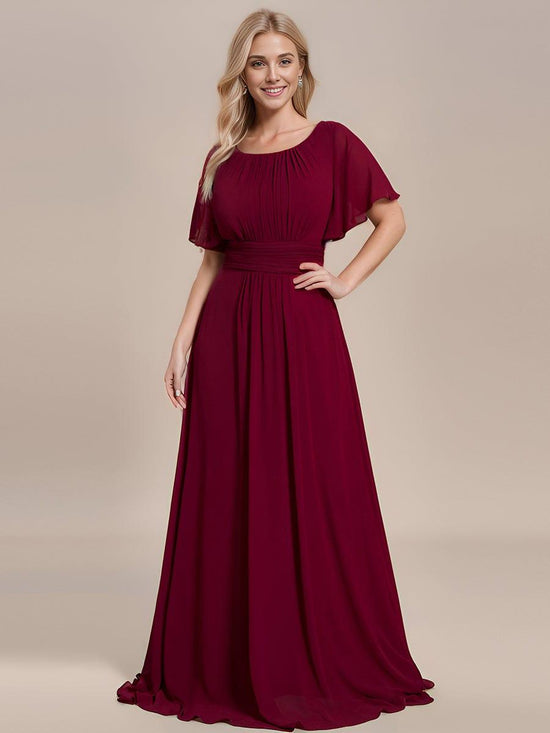 Elegant A-Line Empire Scoop Short Sleeves Bridesmaid Dress