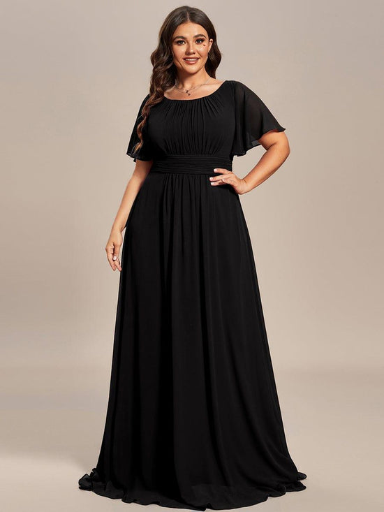 Elegant A-Line Empire Scoop Short Sleeves Bridesmaid Dress