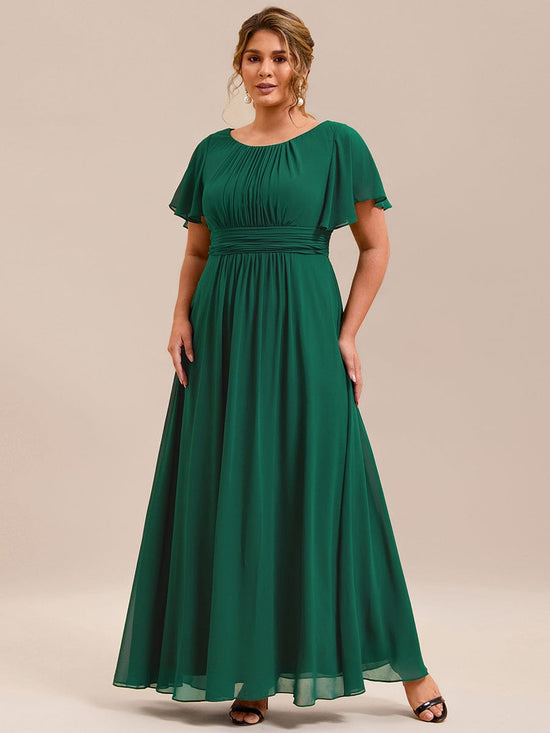 Elegant A-Line Empire Scoop Short Sleeves Bridesmaid Dress