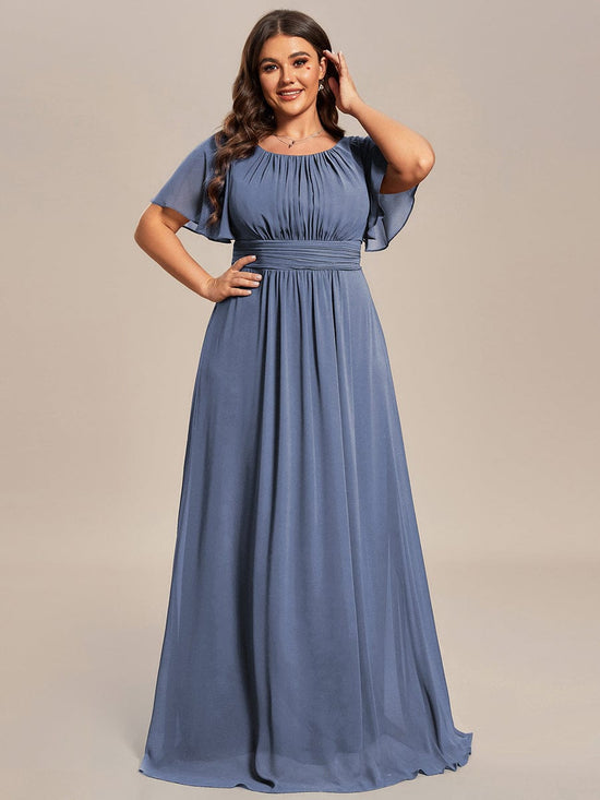 Elegant A-Line Empire Scoop Short Sleeves Bridesmaid Dress