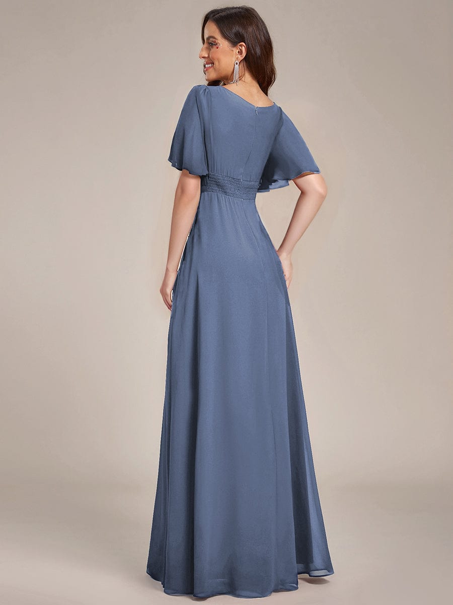 Elegant A-Line Empire Scoop Short Sleeves Bridesmaid Dress
