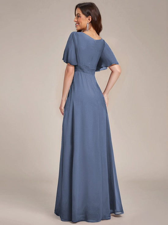 Elegant A-Line Empire Scoop Short Sleeves Bridesmaid Dress