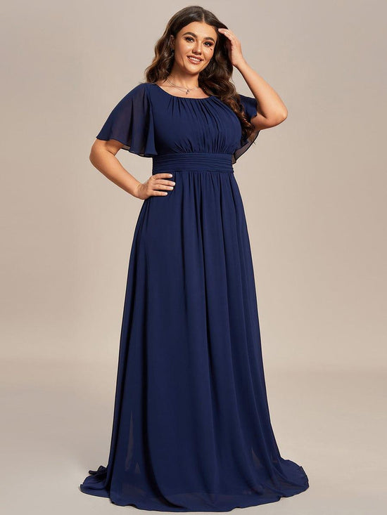 Elegant A-Line Empire Scoop Short Sleeves Bridesmaid Dress