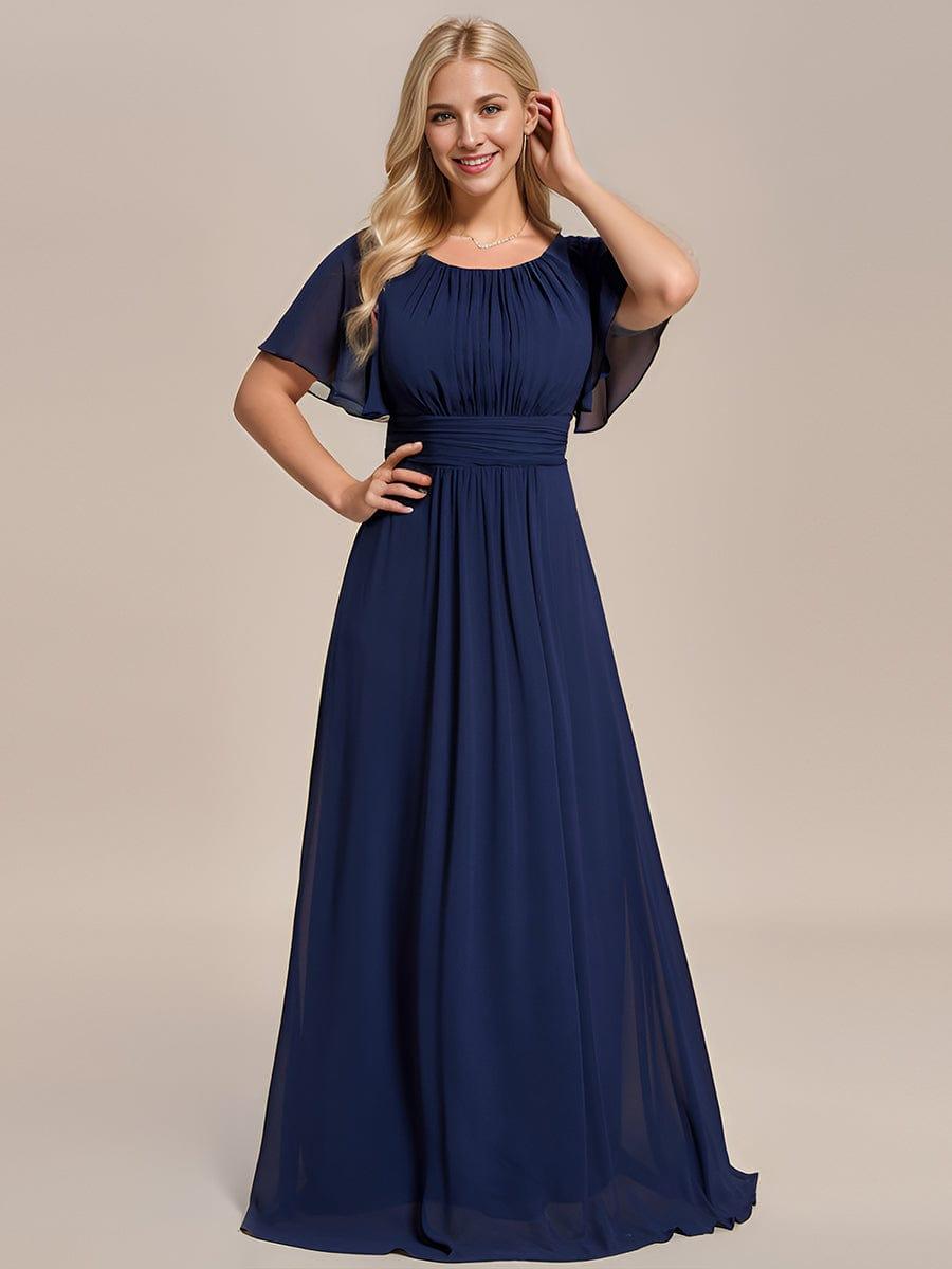 Elegant A-Line Empire Scoop Short Sleeves Bridesmaid Dress