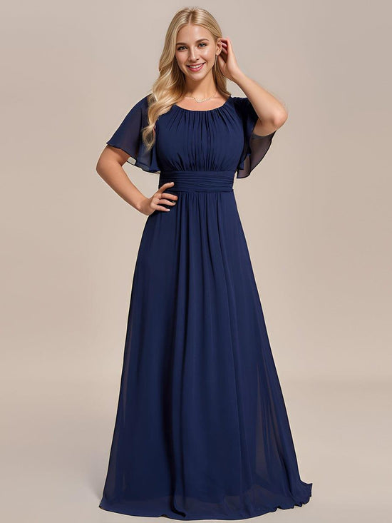 Elegant A-Line Empire Scoop Short Sleeves Bridesmaid Dress