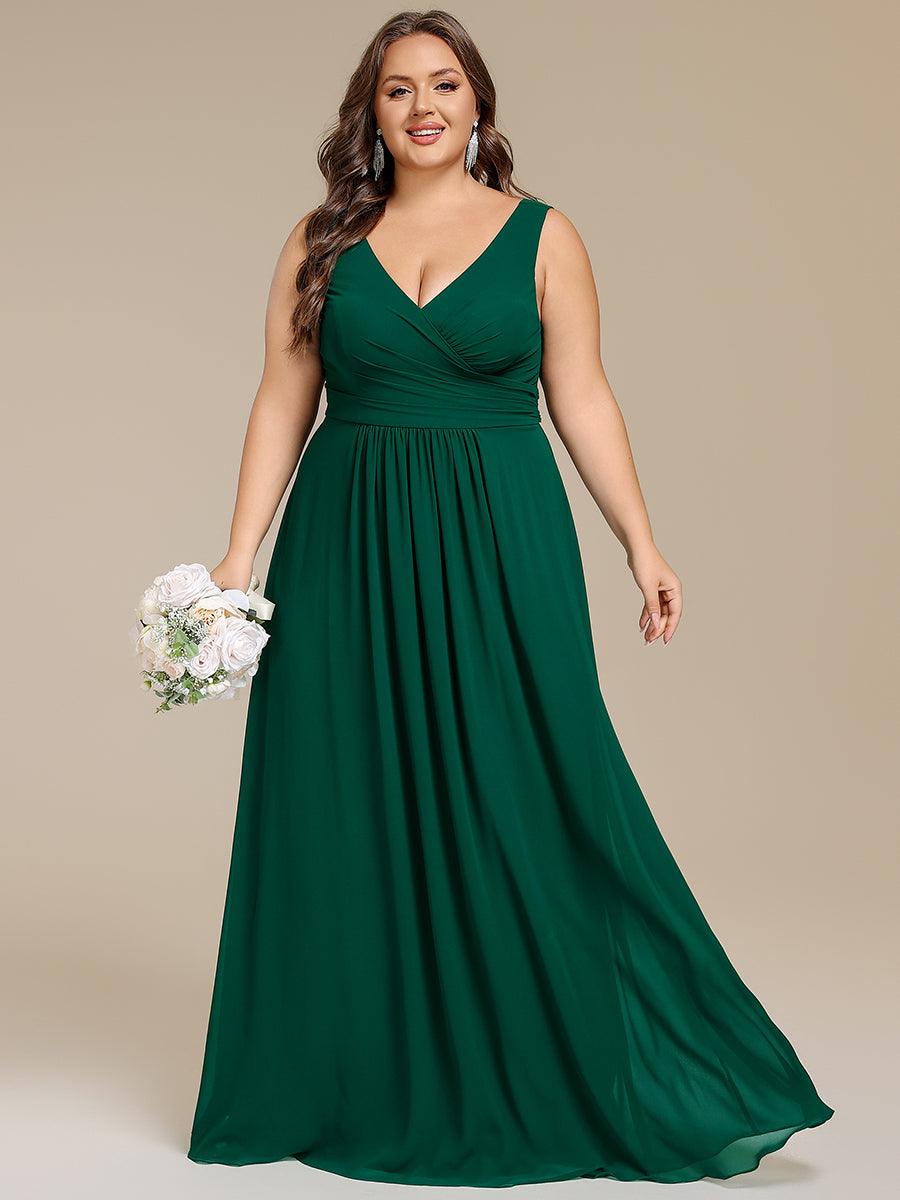 Modest A-Line Empire V-Neck Sleeveless Bridesmaid Dress